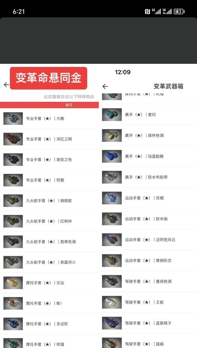 金色箱子可能开出的物品有哪些？