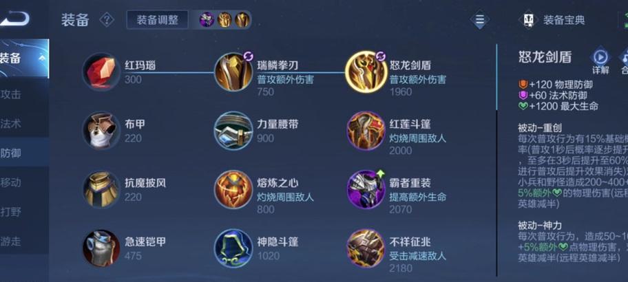 肉装英雄常用的护盾装备有哪些？