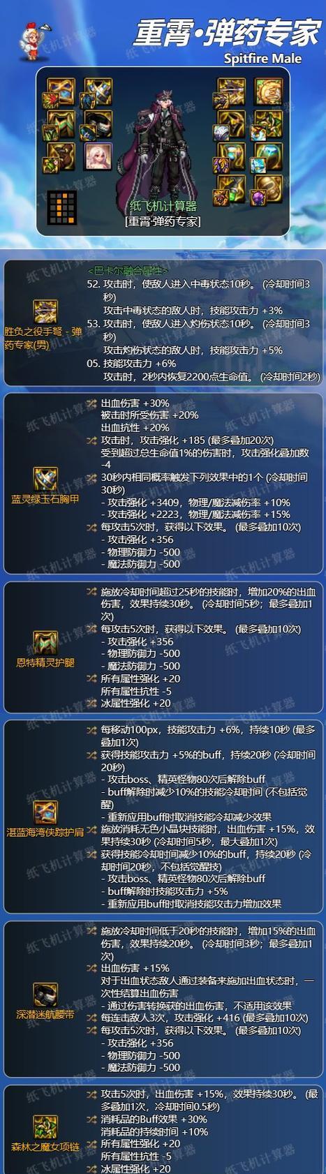 dnf弹药职业推荐装备是什么？