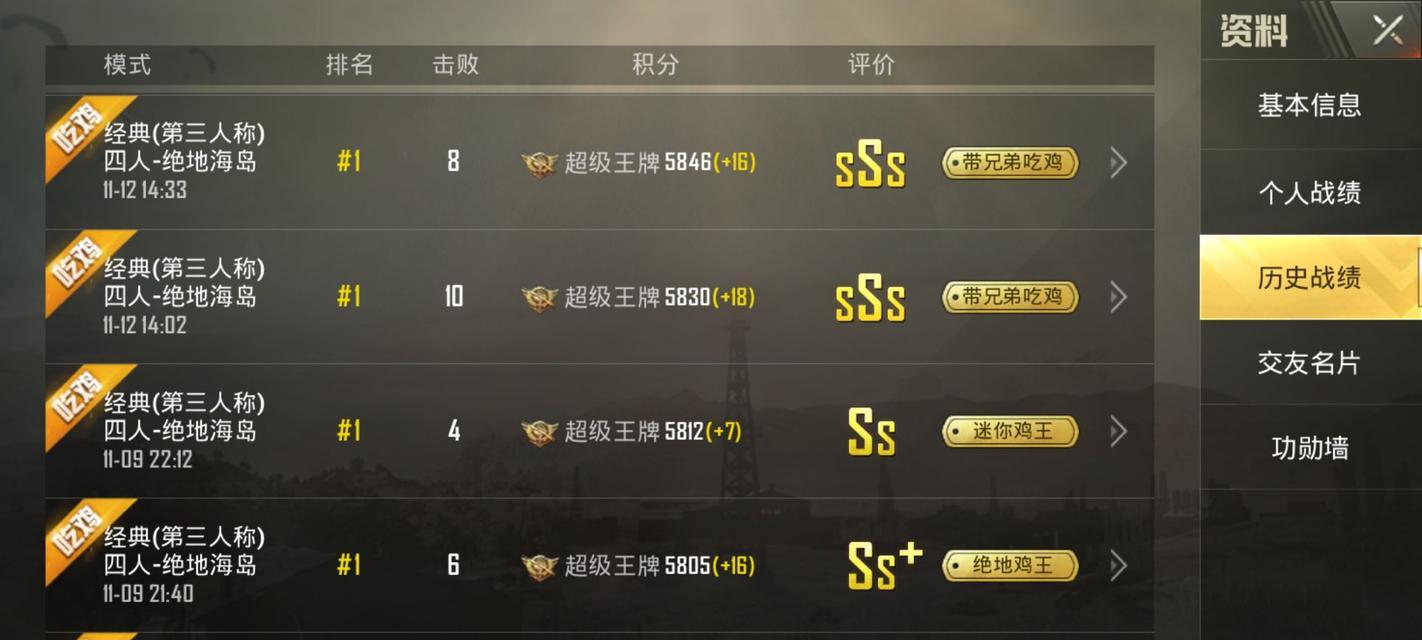 绝地求生战绩计算方式是什么？