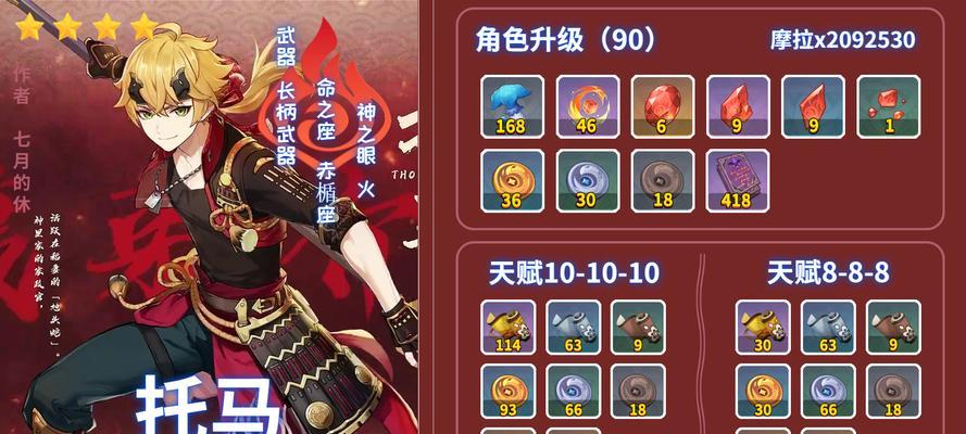 原神托马天赋突破材料全解析（一文读懂如何正确加点和突破托马天赋）