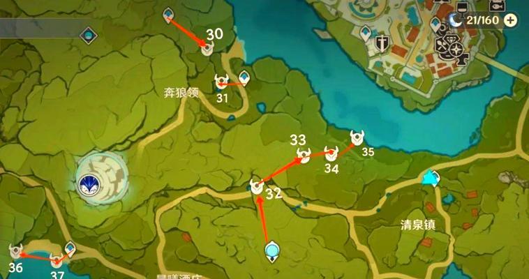 原神日落果全图坐标位置一览（探寻每个域外之地）